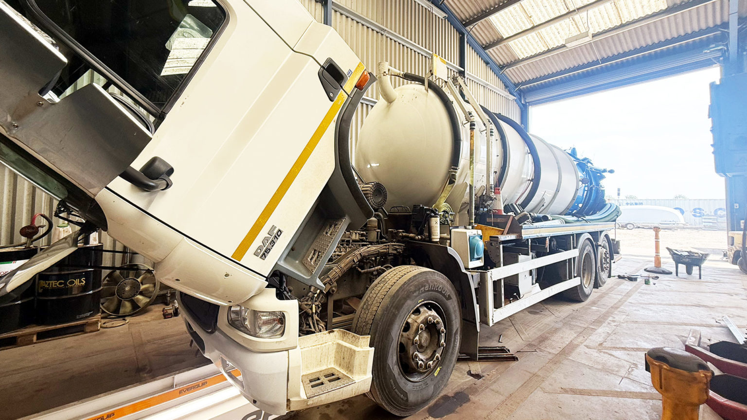 Lorry having a service